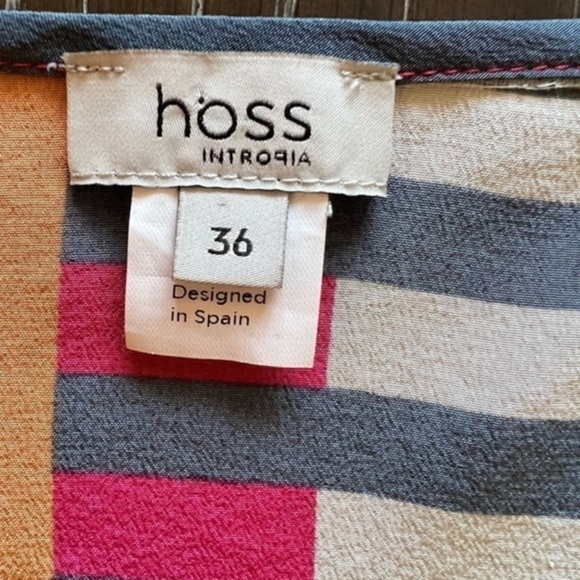 Hoss Intropia for Anthropologie Asymmetrical Geometric Pattern Silk Dress - Picture 13 of 14